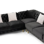 Clarice - Transitional Black Velvet Sectional Sofa by VIG Furniture - View 6