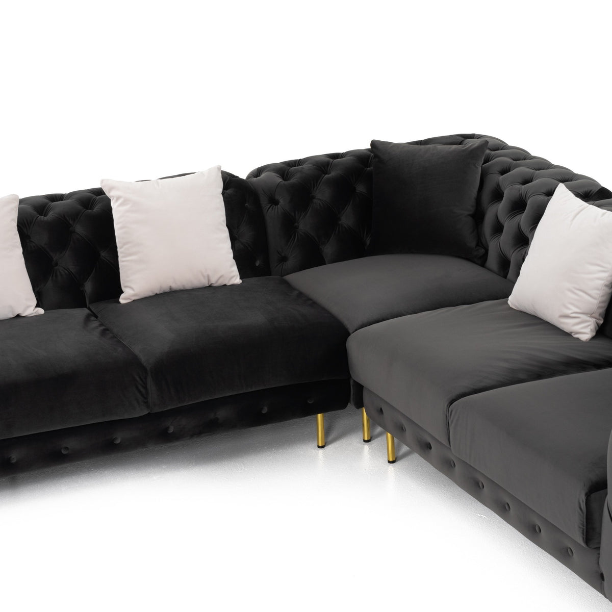 Clarice - Transitional Black Velvet Sectional Sofa by VIG Furniture - View 6