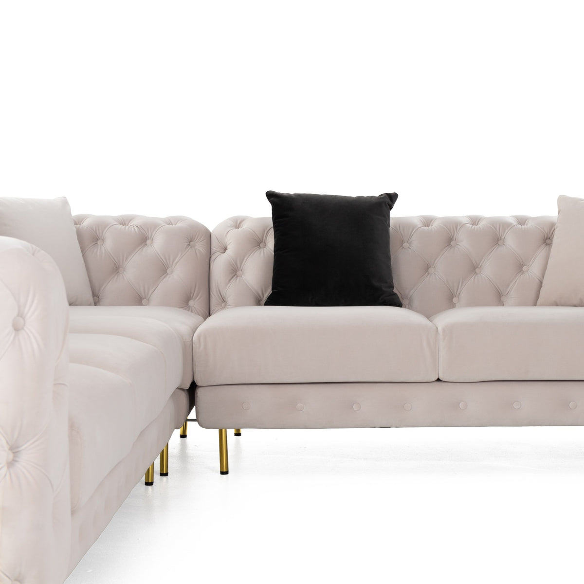 Clarice - Transitional Light Beige Velvet Sectional Sofa by VIG Furniture - View 4