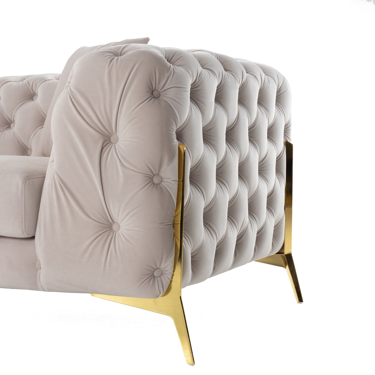 Clarice - Transitional Light Beige Velvet Sectional Sofa by VIG Furniture - View 6