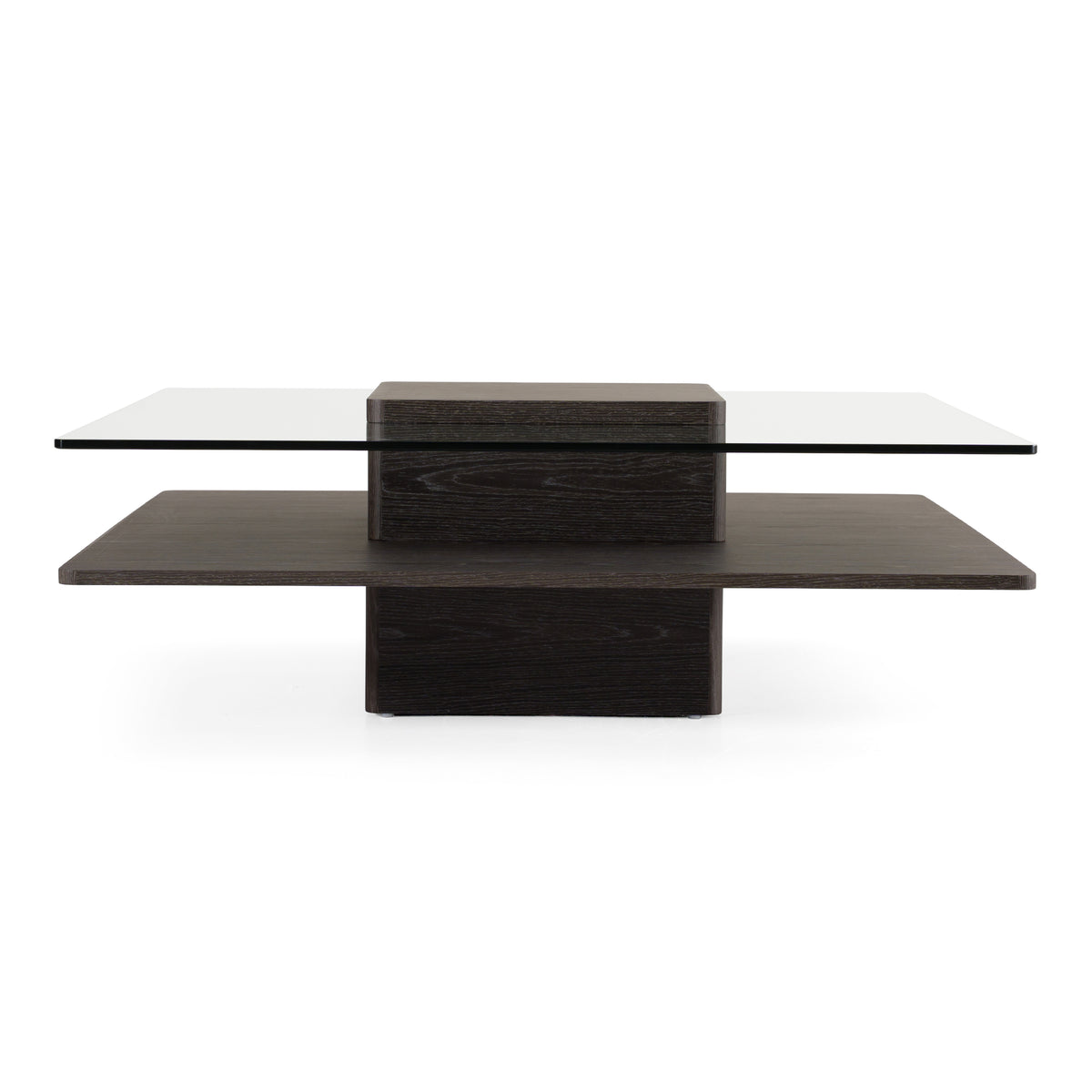 Clarion Modern Grey Elm & Glass Coffee Table by VIG Furniture - View 1