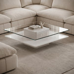 Clarion - Modern White & Clear Glass Coffee Table by VIG Furniture - View 3