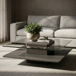 Clarion Modern Grey Elm & Glass Coffee Table by VIG Furniture - View 5