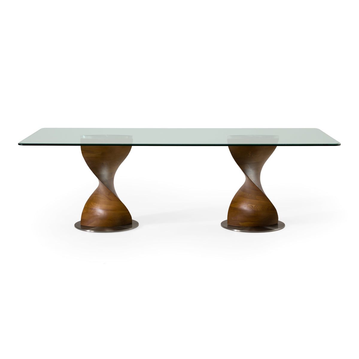 Cleveland - Contemporary Glass and Walnut Dining Table by VIG Furniture - View 5