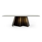 Clifford - Contemporary White Ceramic + Brushed Bronze Dining Table by VIG Furniture - View 1