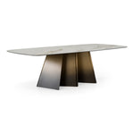 Clifford - Contemporary White Ceramic + Brushed Bronze Dining Table by VIG Furniture - View 4