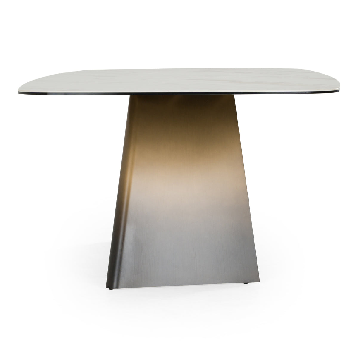 Clifford - Contemporary White Ceramic + Brushed Bronze Dining Table by VIG Furniture - View 5