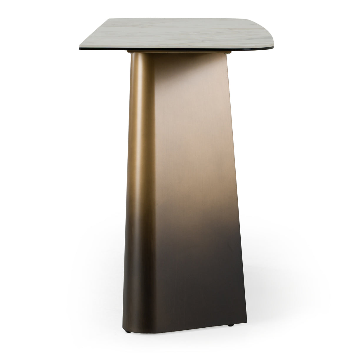 Clifford - Contemporary White Ceramic + Brushed Bronze Console Table by VIG Furniture - View 5
