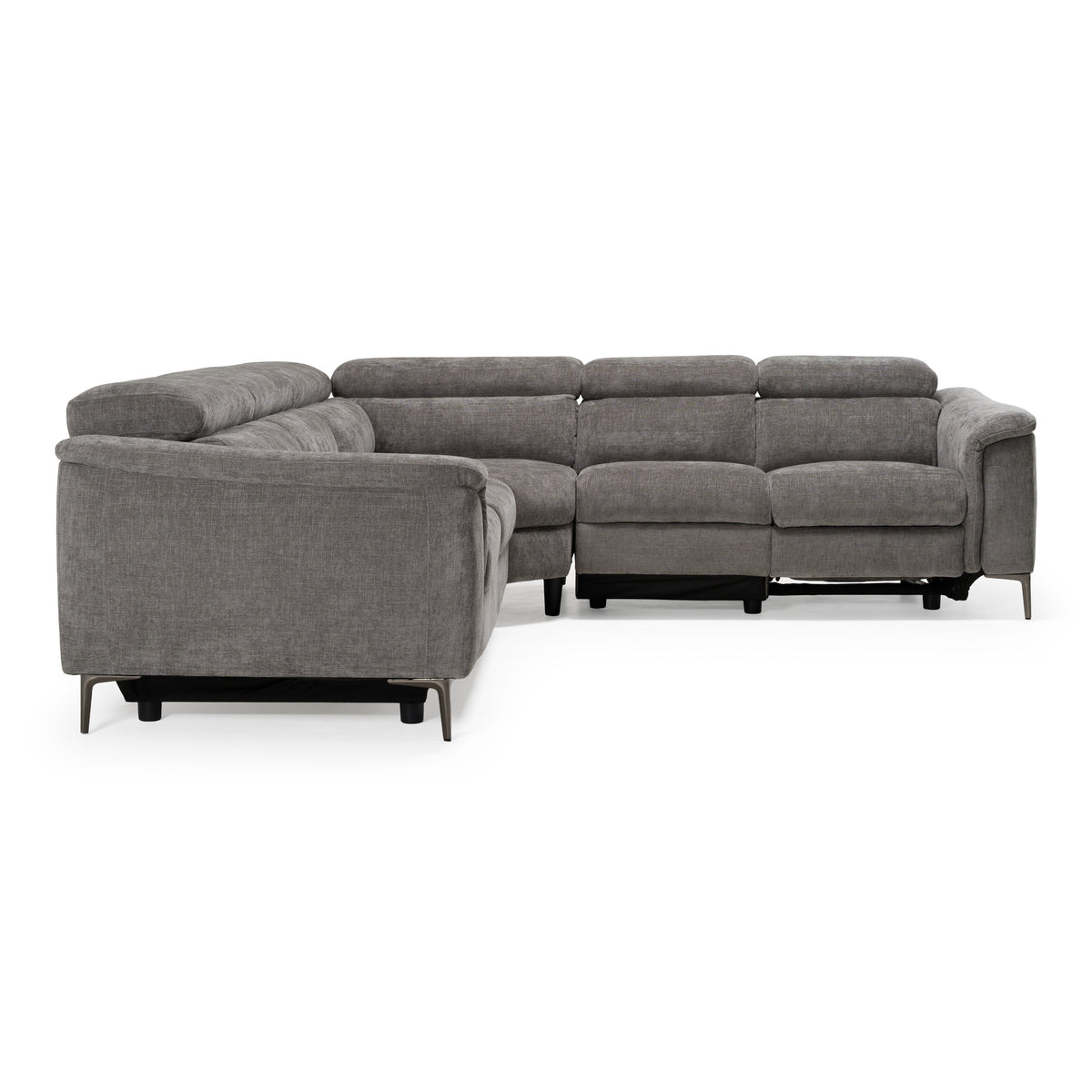 Coffman - Modern Grey Fabric Sectional Sofa w/ Sofa Bed + Recliner by VIG Furniture - View 4