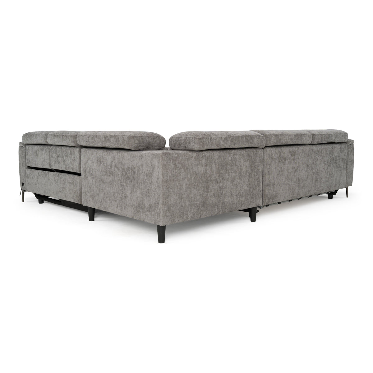 Coffman - Modern Grey Fabric Sectional Sofa w/ Sofa Bed + Recliner by VIG Furniture - View 5
