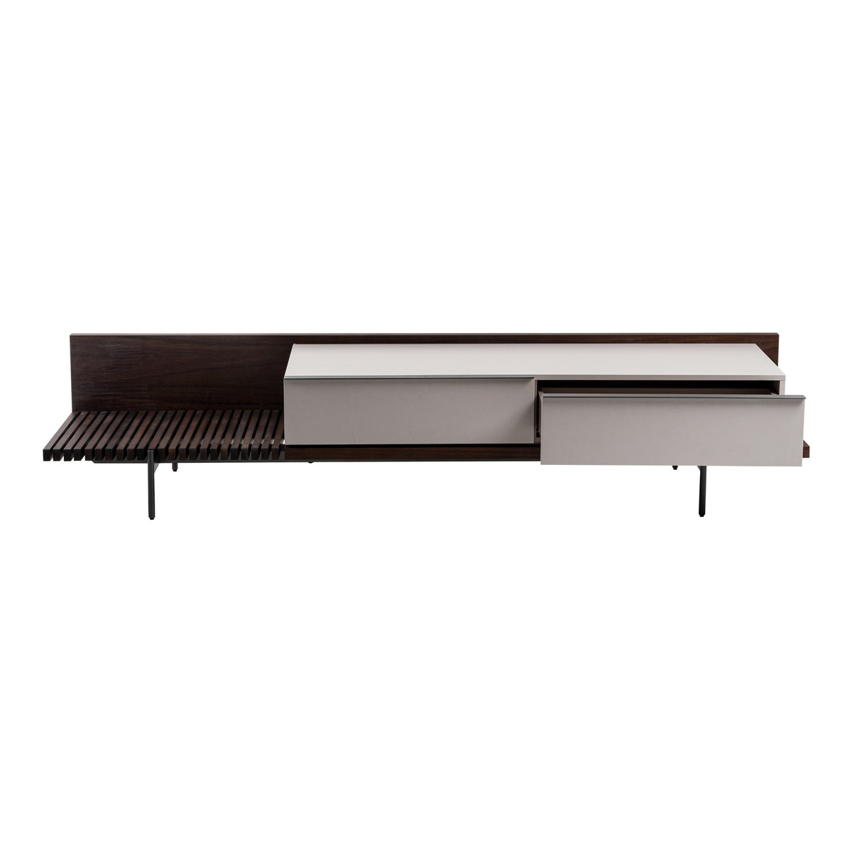 Colima - Modern Matte Beige + Walnut TV Stand by VIG Furniture - View 1