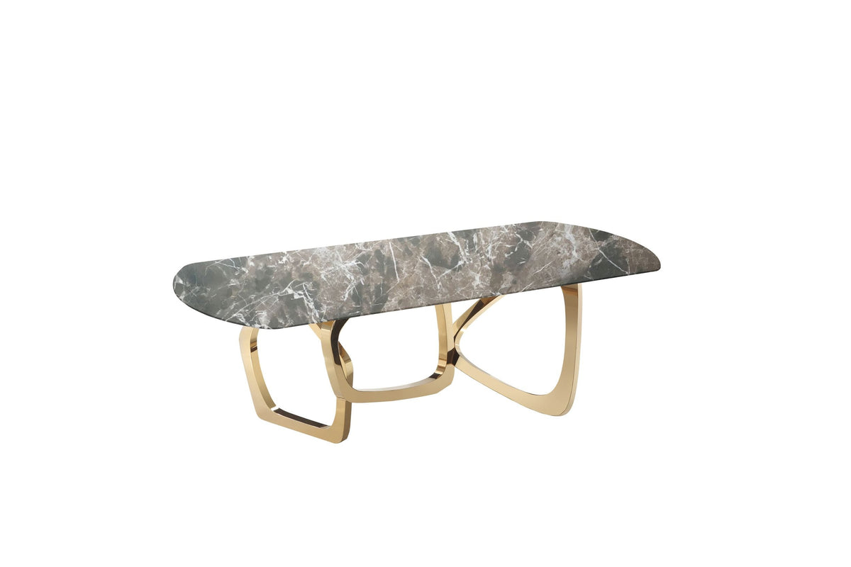 Colton - Modern Brown & Gold Dining Table by VIG Furniture - View 7