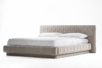 Queen Concord - Modern Light Grey Velvet Bed