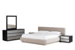 Queen Concord - Modern Light Grey Velvet Bed