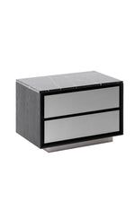 Concord - Modern Black Marble + Black Ash + Aluminum Nightstand by VIG Furniture - View 3