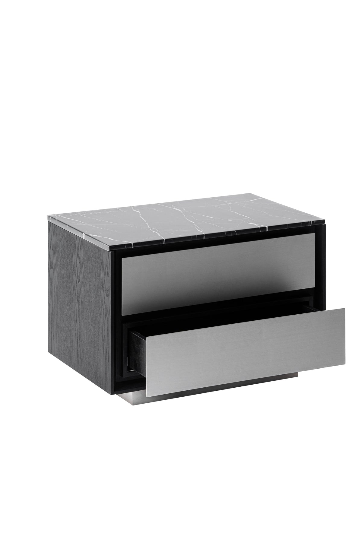 Concord - Modern Black Marble + Black Ash + Aluminum Nightstand by VIG Furniture - View 6