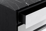 Concord - Modern Black Marble + Black Ash + Aluminum Nightstand by VIG Furniture - View 7
