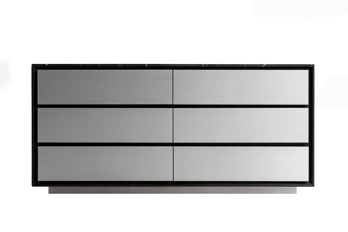 Concord - Modern Black Marble + Black Ash + Aluminum Dresser by VIG Furniture - View 1