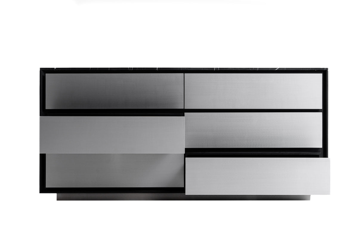 Concord - Modern Black Marble + Black Ash + Aluminum Dresser by VIG Furniture - View 5