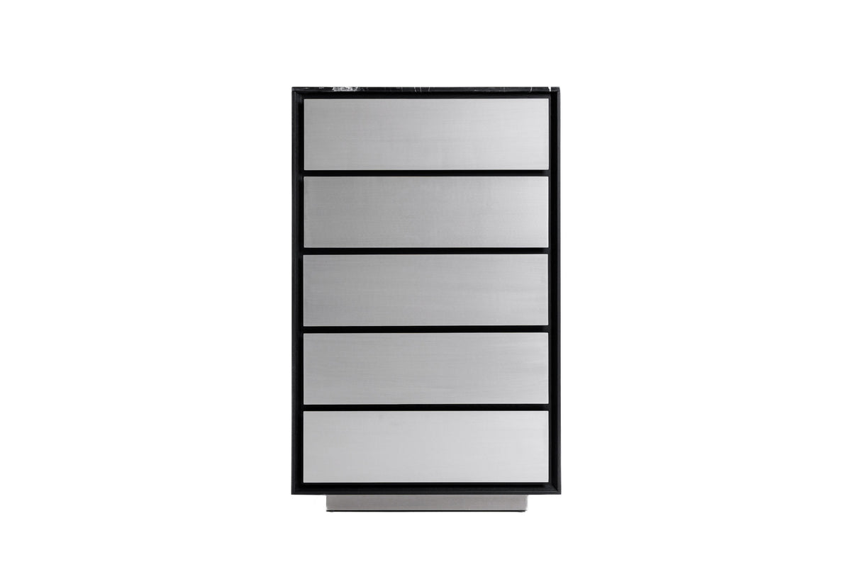 Concord - Modern Black Marble + Black Ash + Aluminum Chest by VIG Furniture - View 1