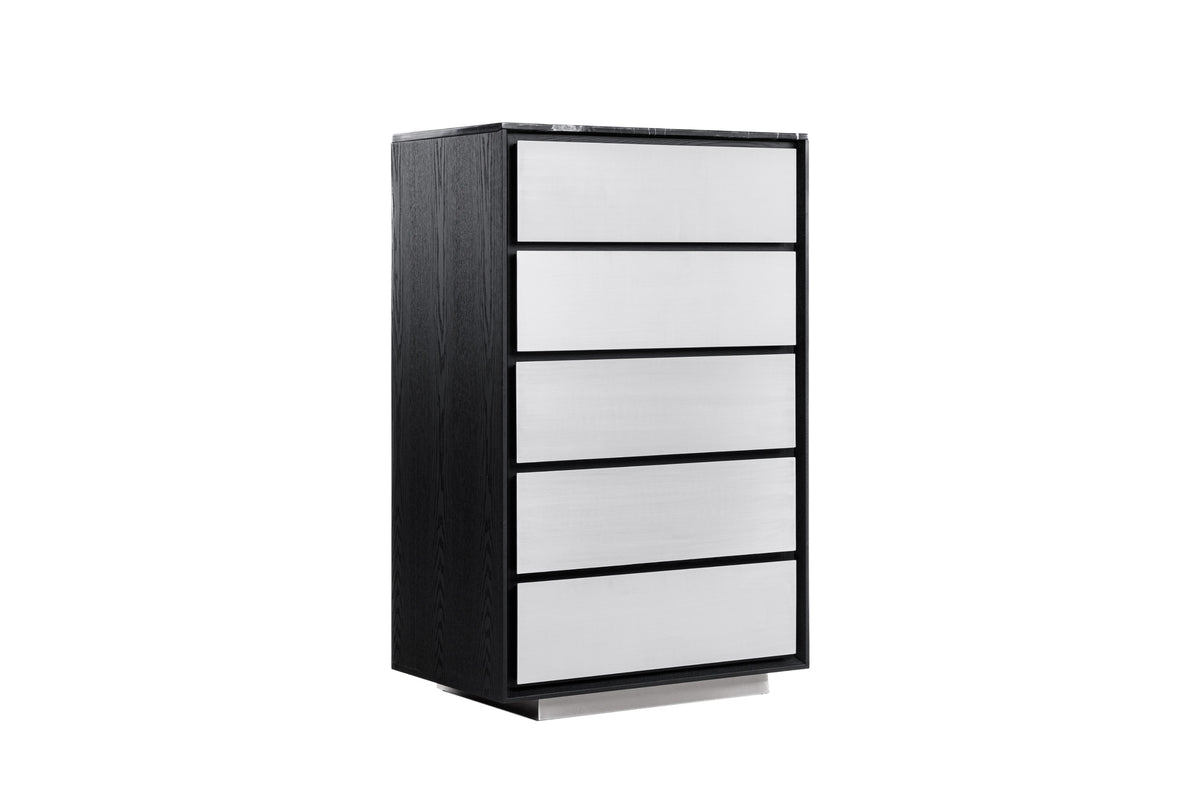 Concord - Modern Black Marble + Black Ash + Aluminum Chest by VIG Furniture - View 2