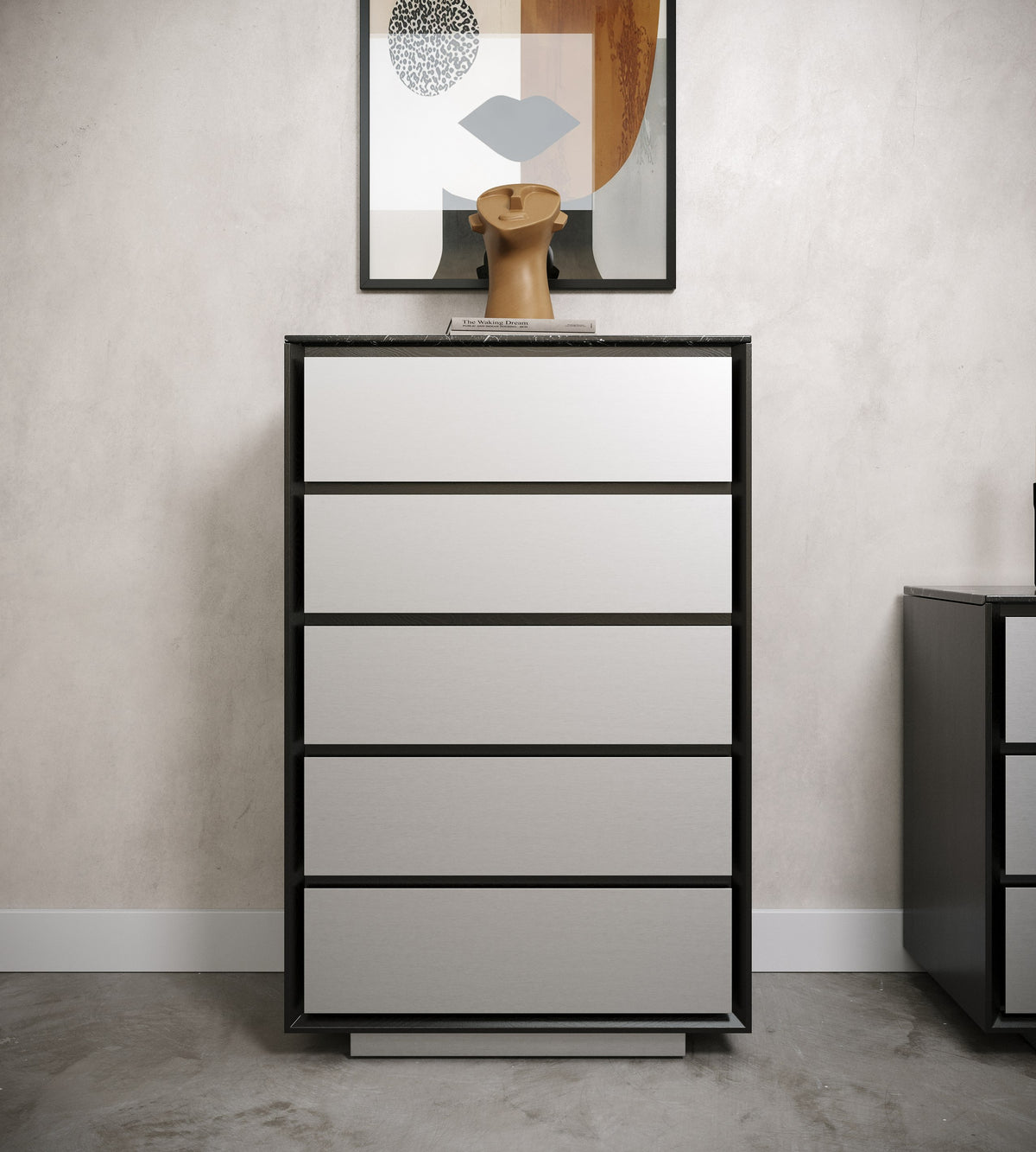 Concord - Modern Black Marble + Black Ash + Aluminum Chest by VIG Furniture - View 8