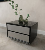 Concord - Modern Black Marble + Black Ash + Aluminum Nightstand by VIG Furniture - View 13