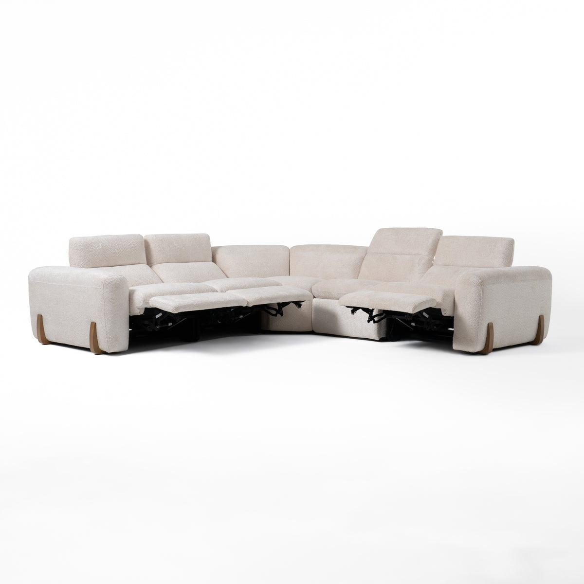 Conrad - Modern Beige Fabric Sectional Sofa With 3 Recliners by VIG Furniture - View 3