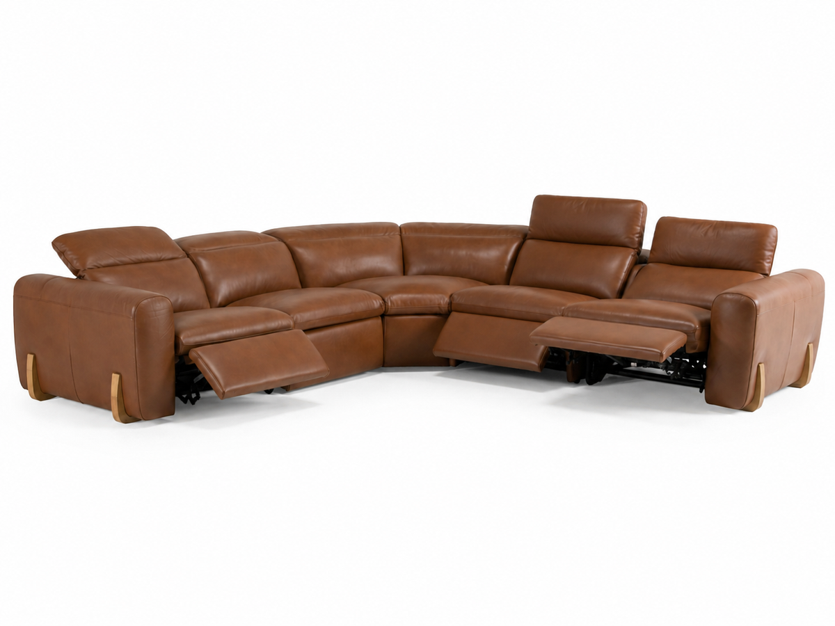 Conrad - Modern Brown Leather Sectional Sofa with 3 Recliners by VIG Furniture - View 11