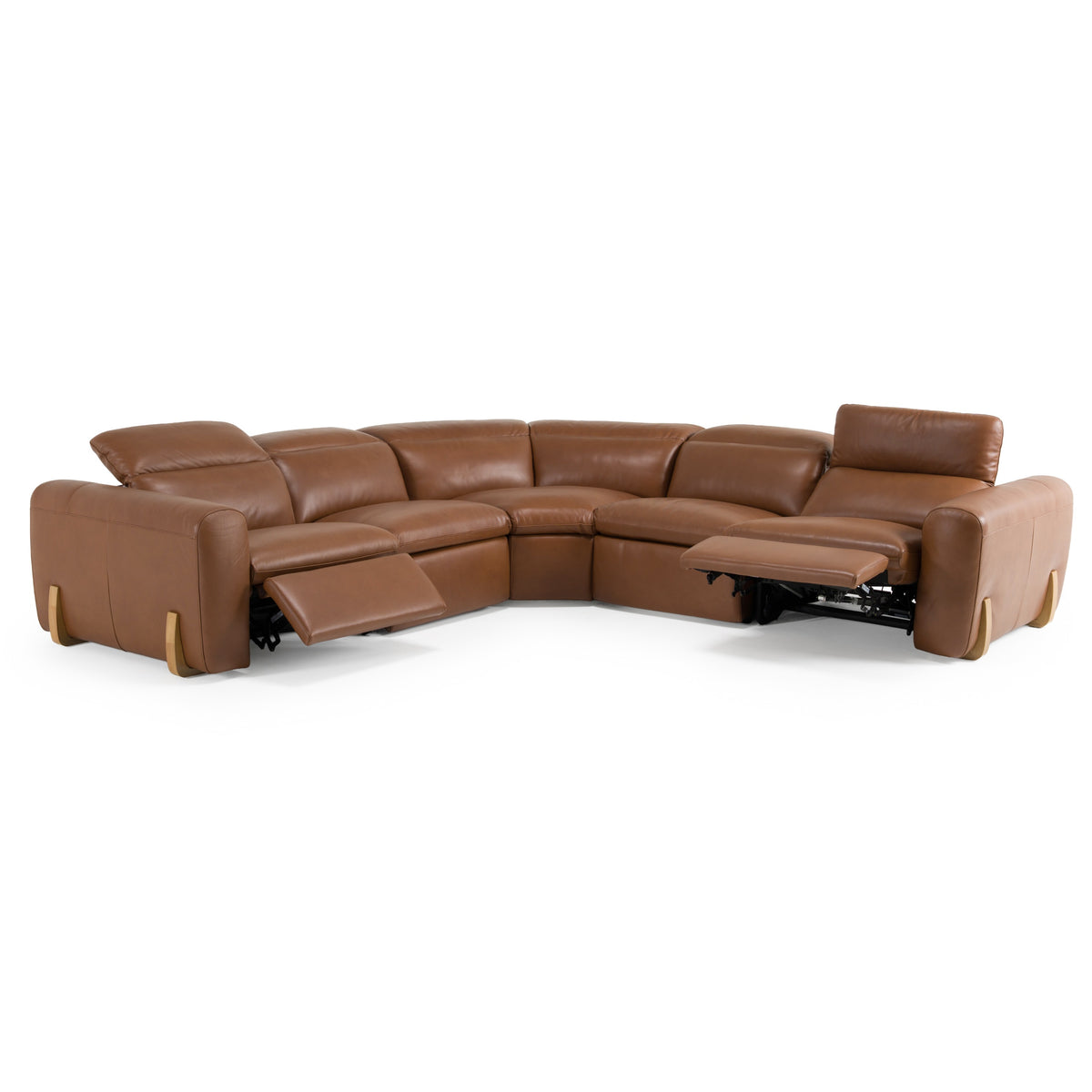 Conrad - Modern Brown Leather Sectional Sofa with 3 Recliners by VIG Furniture - View 3