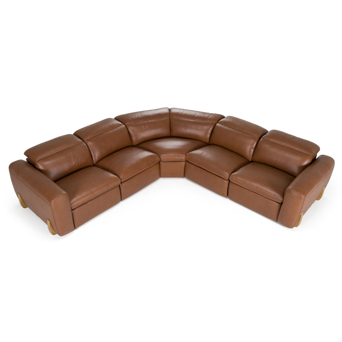 Conrad - Modern Brown Leather Sectional Sofa with 3 Recliners by VIG Furniture - View 2