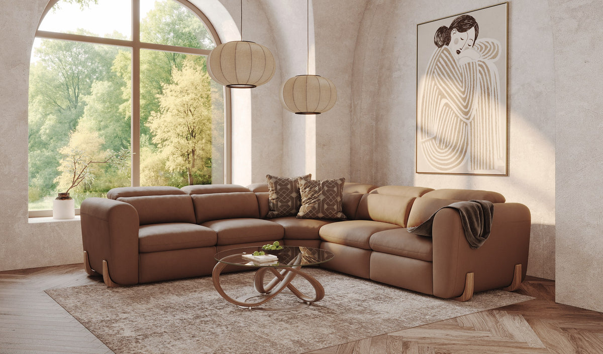 Conrad - Modern Brown Leather Sectional Sofa with 3 Recliners by VIG Furniture - View 9