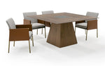 Cora- Modern Walnut and Black Tempered Glass Dining Table by VIG Furniture - View 3