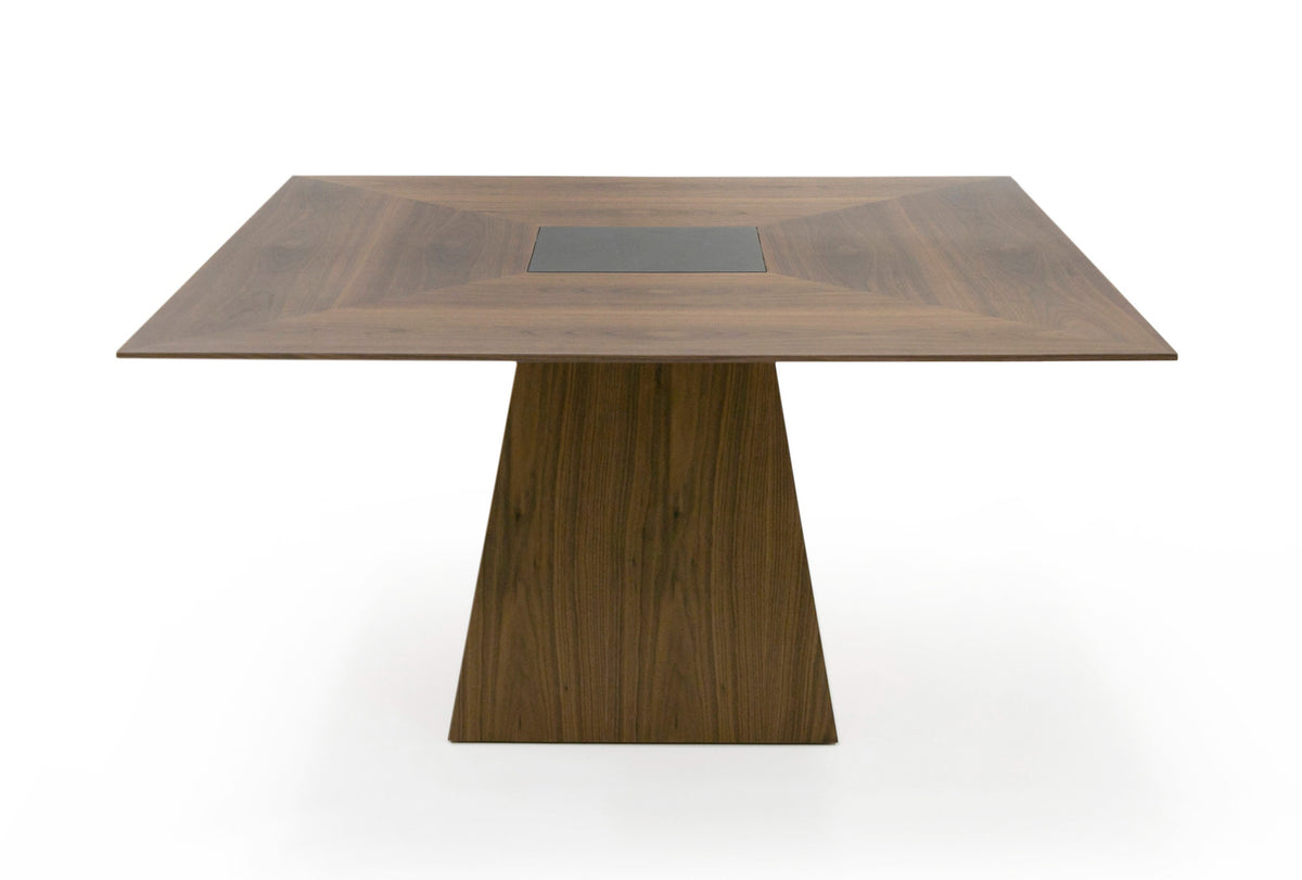 Cora- Modern Walnut and Black Tempered Glass Dining Table by VIG Furniture - View 5