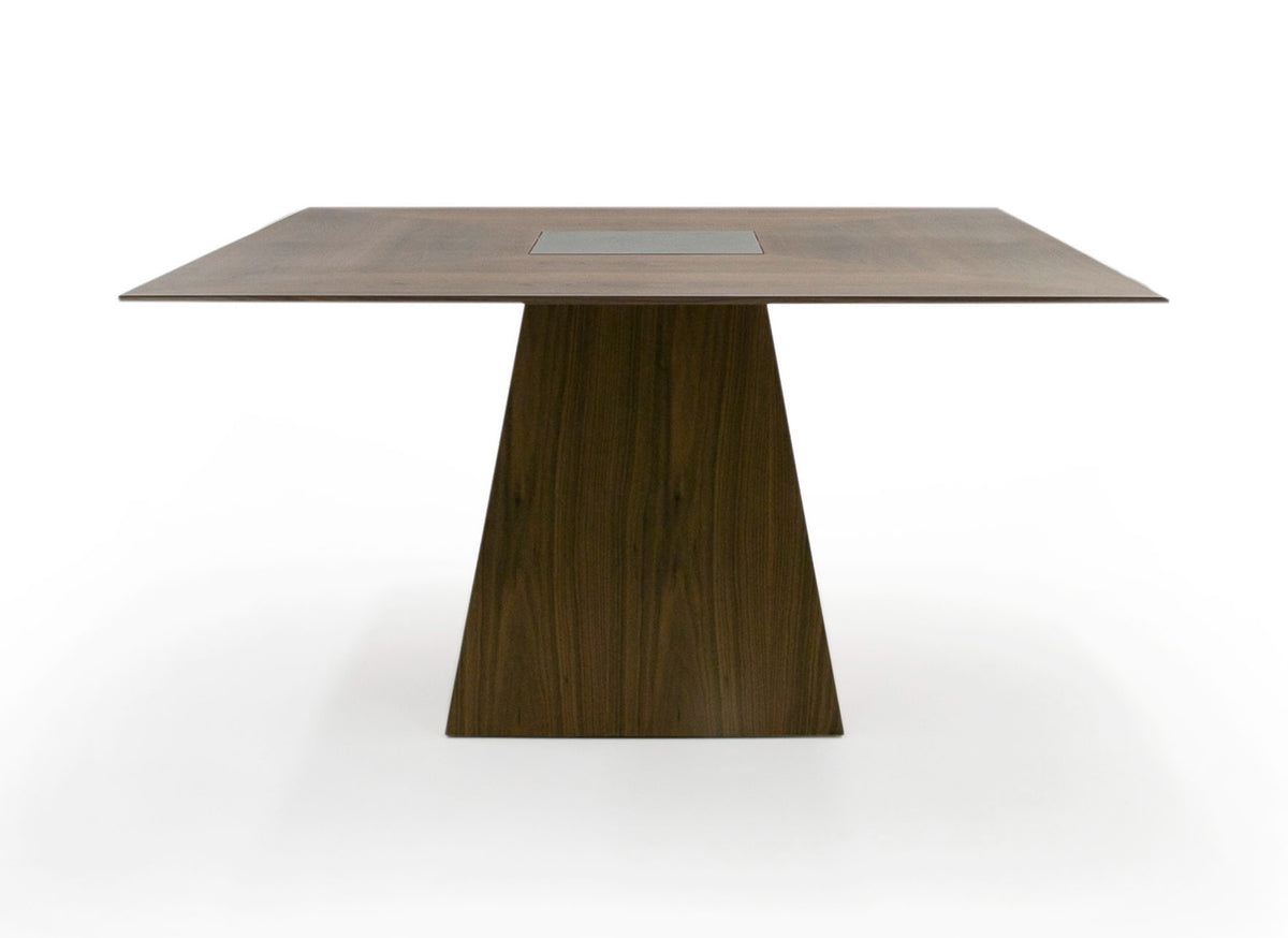 Cora- Modern Walnut and Black Tempered Glass Dining Table by VIG Furniture - View 6