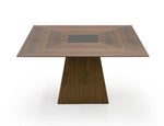 Cora- Modern Walnut and Black Tempered Glass Dining Table by VIG Furniture - View 7