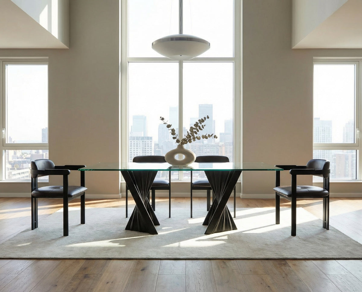 Corbin Mid-Century Black Ash & Glass Dining Table by VIG Furniture - View 3