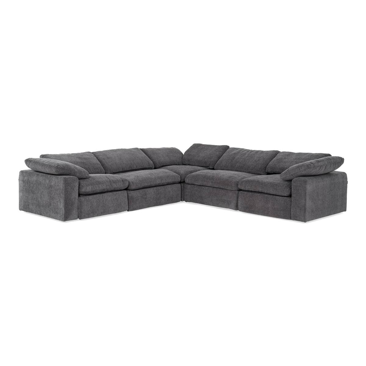 Corinth - Modern Dark Grey Fabric Sectional Sofa with 3 Power Recliners by VIG Furniture - View 1