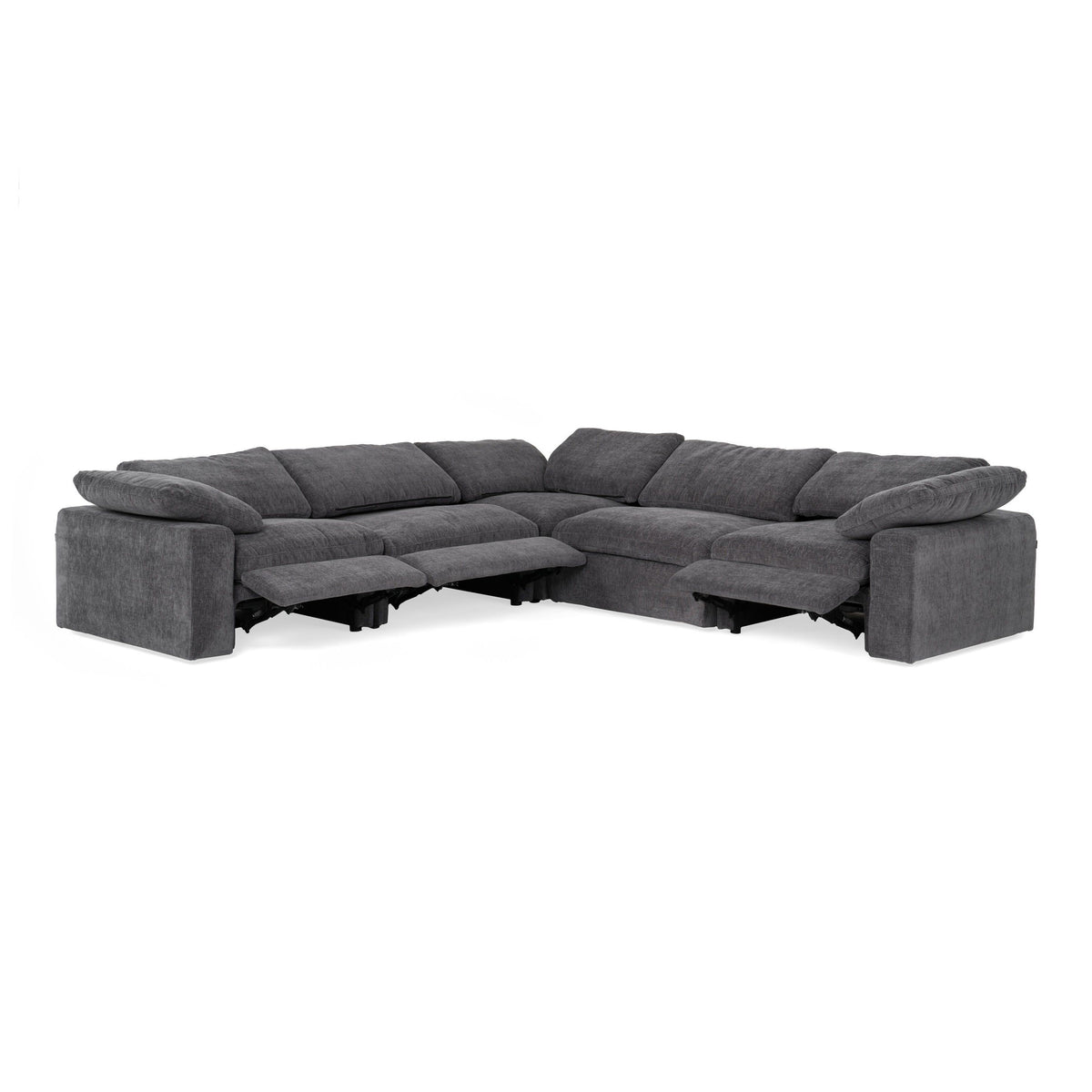 Corinth - Modern Dark Grey Fabric Sectional Sofa with 3 Power Recliners by VIG Furniture - View 12