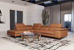 Viola - Italian Contemporary Cognac Leather Left Facing Sectional Sofa by VIG Furniture - View 6