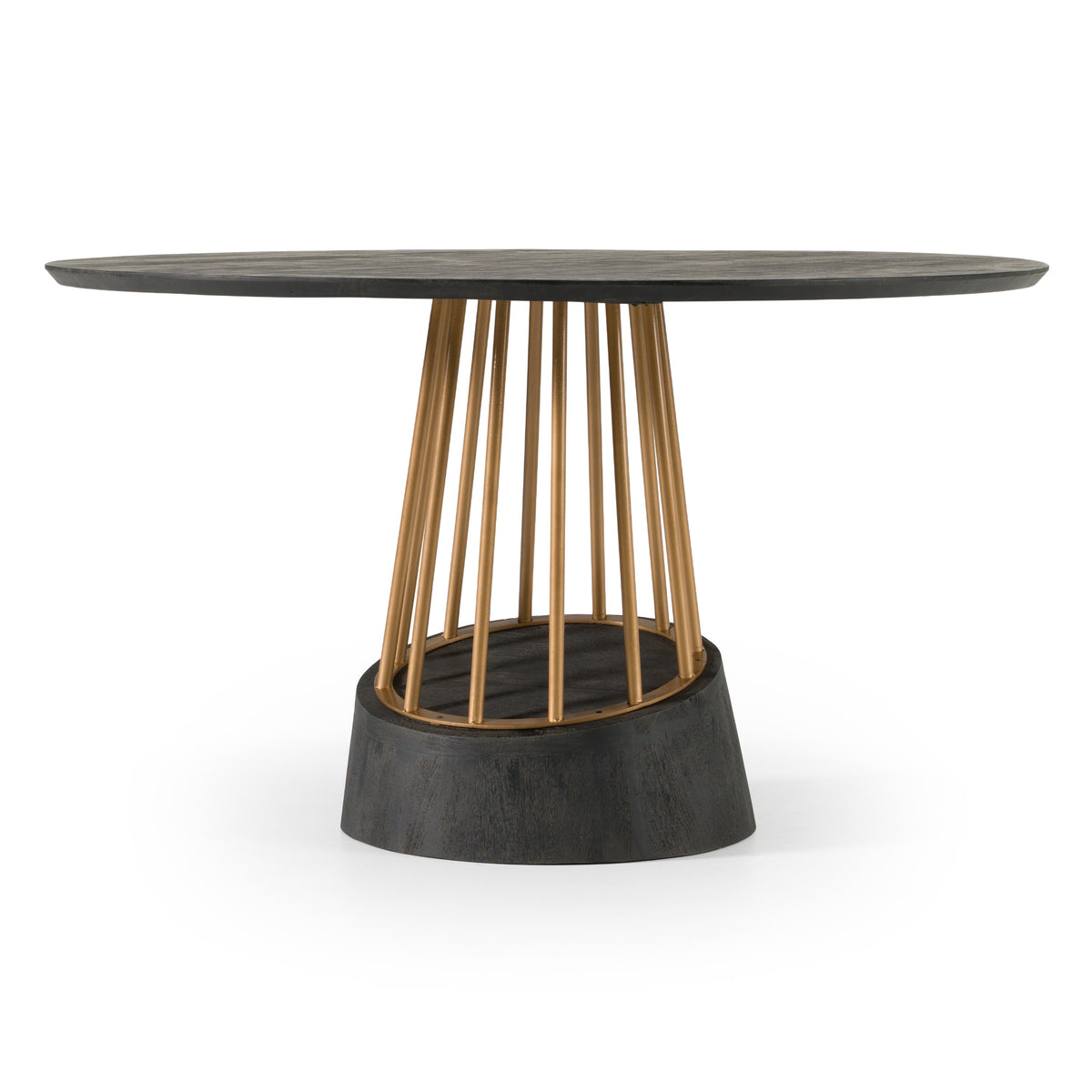 Cotopaxi - Modern Charcoal + Brass Round Dining Table by VIG Furniture - View 1