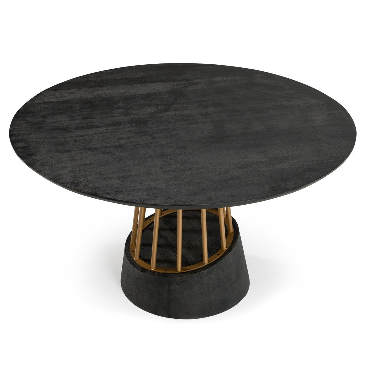 Cotopaxi - Modern Charcoal + Brass Round Dining Table by VIG Furniture - View 3