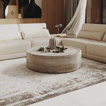 Cozad - Modern Faux Travertine Round Coffee Table by VIG Furniture - View 5
