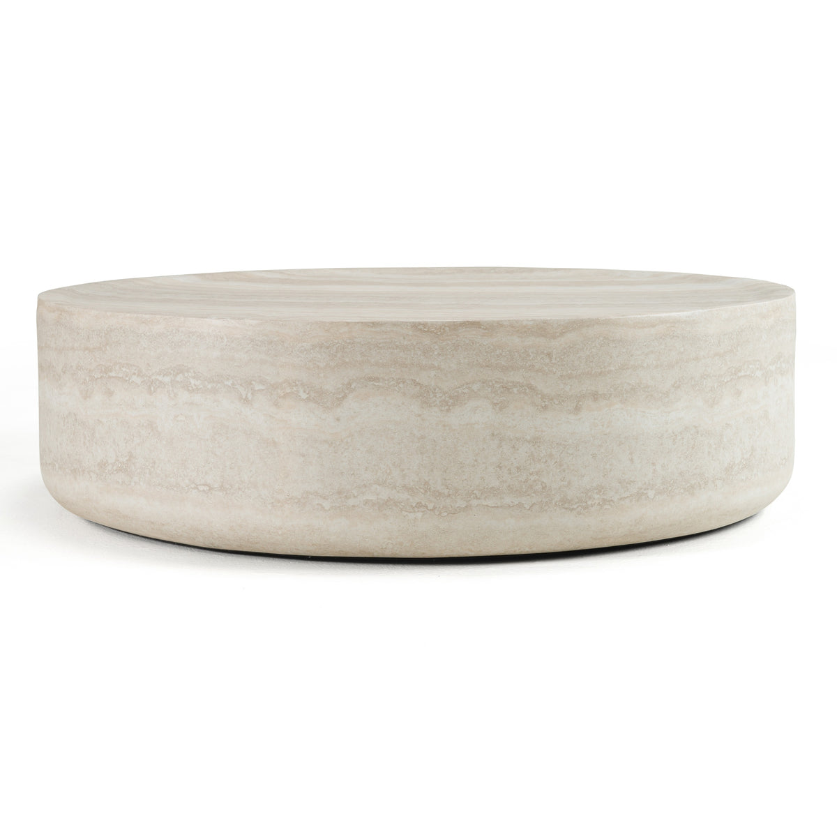 Cozad - Modern Faux Travertine Round Coffee Table by VIG Furniture - View 1