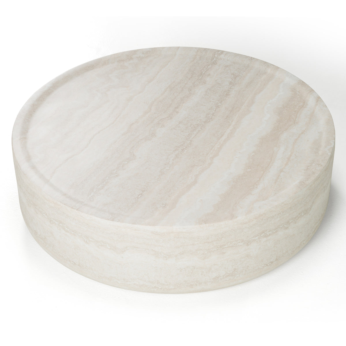 Cozad - Modern Faux Travertine Round Coffee Table by VIG Furniture - View 3