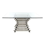 Crawford Modern Clear Glass Square Dining Table by VIG Furniture - View 1