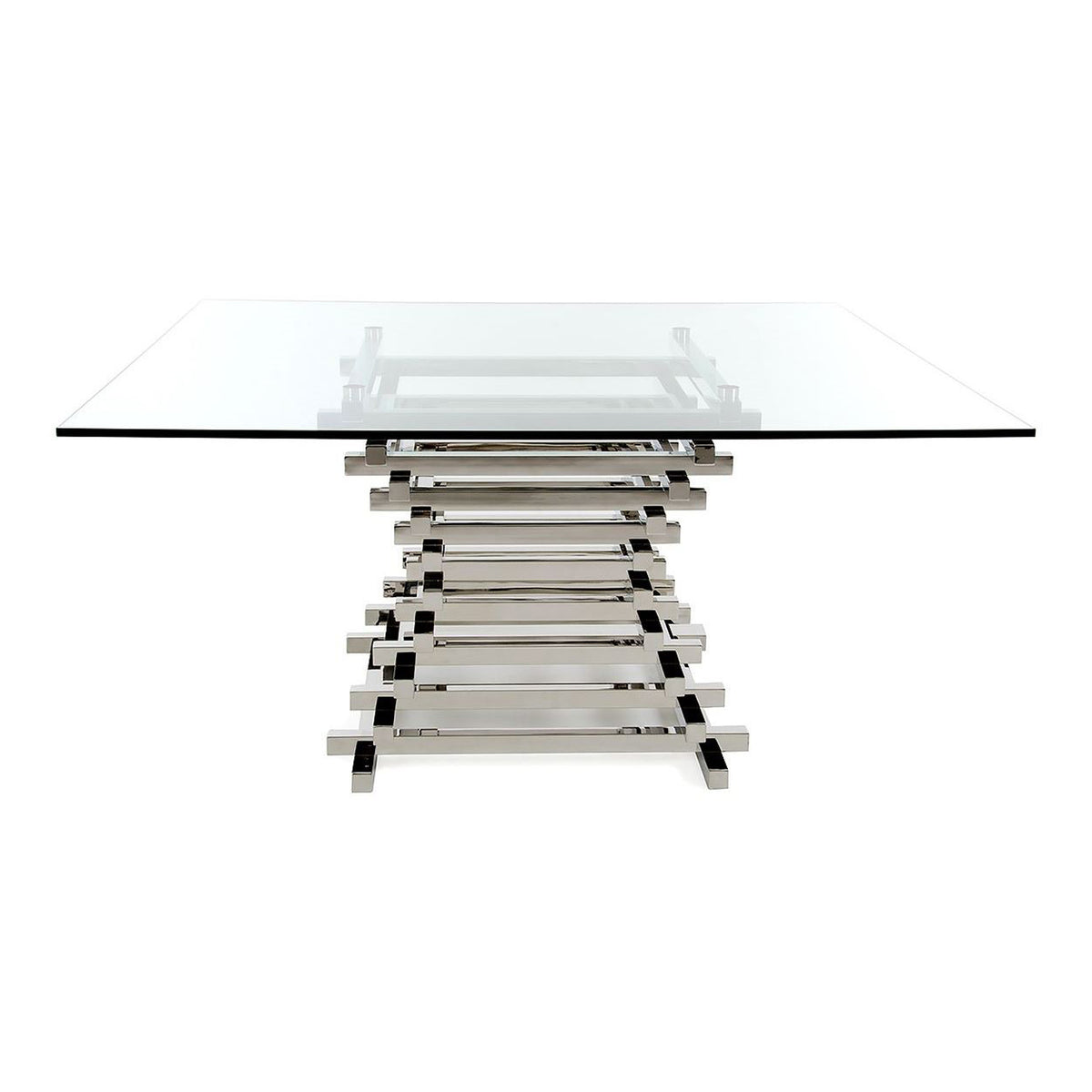 Crawford Modern Clear Glass Square Dining Table by VIG Furniture - View 1