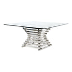 Crawford Modern Clear Glass Square Dining Table by VIG Furniture - View 7