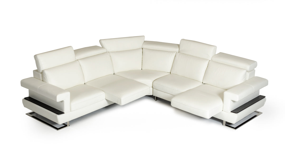 Crosby - Italian Modern White Leather Sectional Sofa by VIG Furniture - View 2