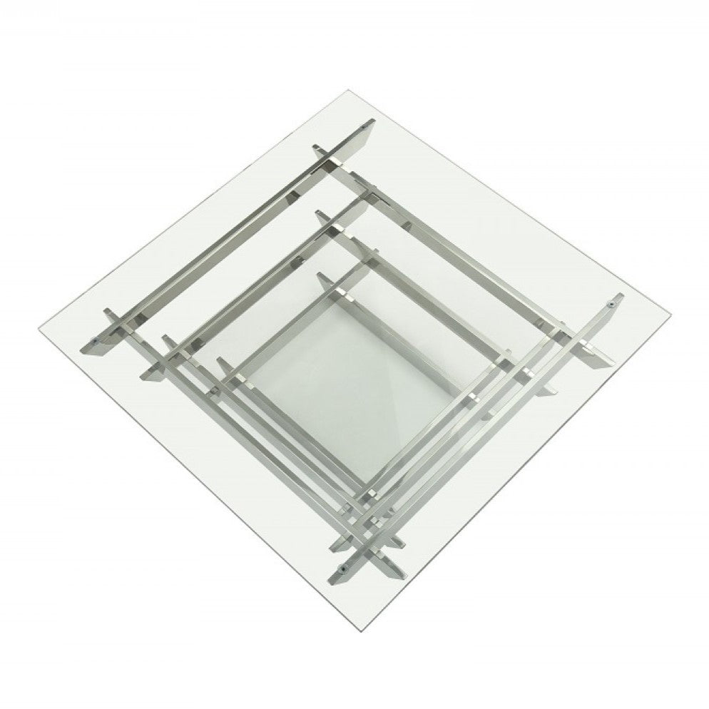 Upton Modern Square Glass Coffee Table by VIG Furniture - View 2